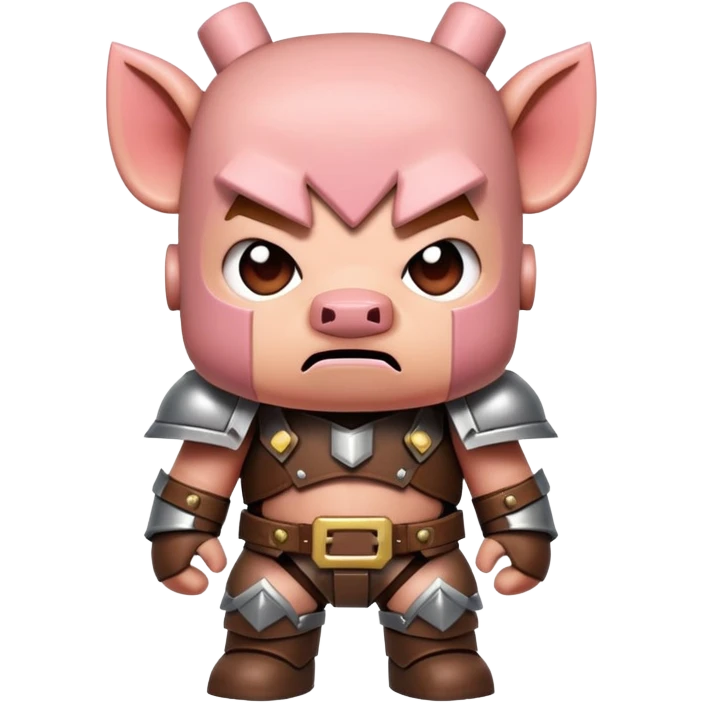 angry Minecraft baby Piglin in leather armor emoji