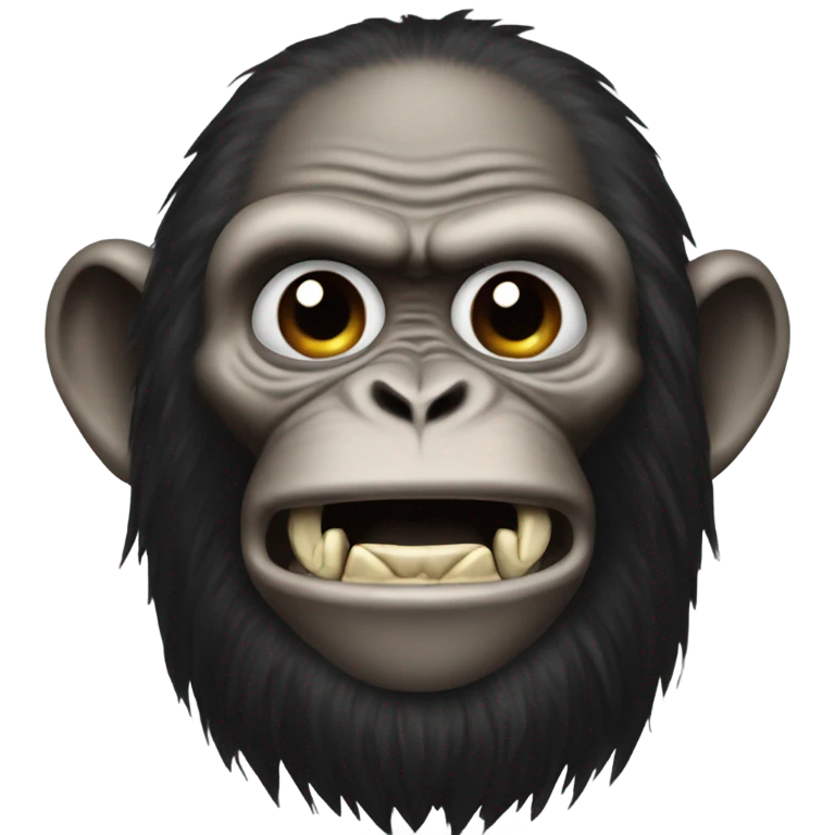 Monkey playing death metal emoji