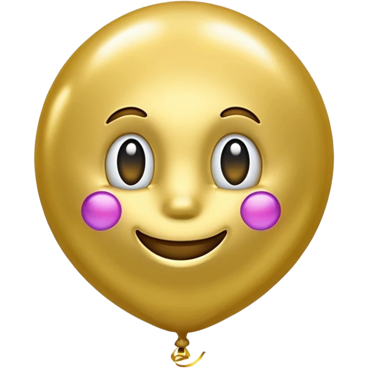  gold emoji, balloon style, inflated and shiny emoji