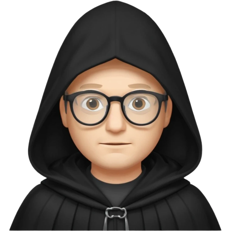 Man with glasses in cloak over head emoji