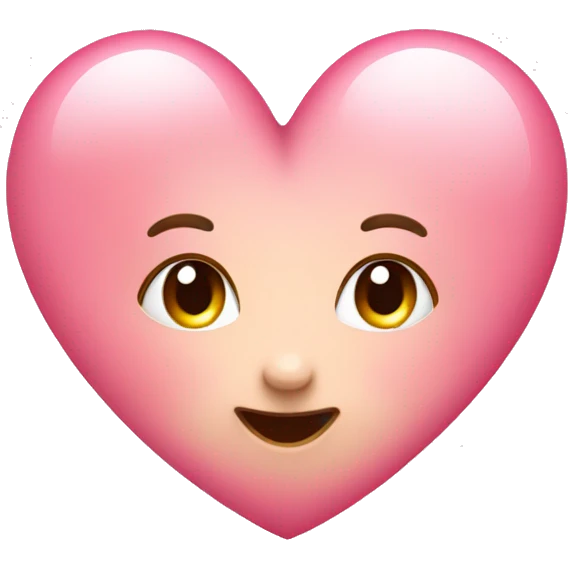 Cute blushing pink heart  emoji