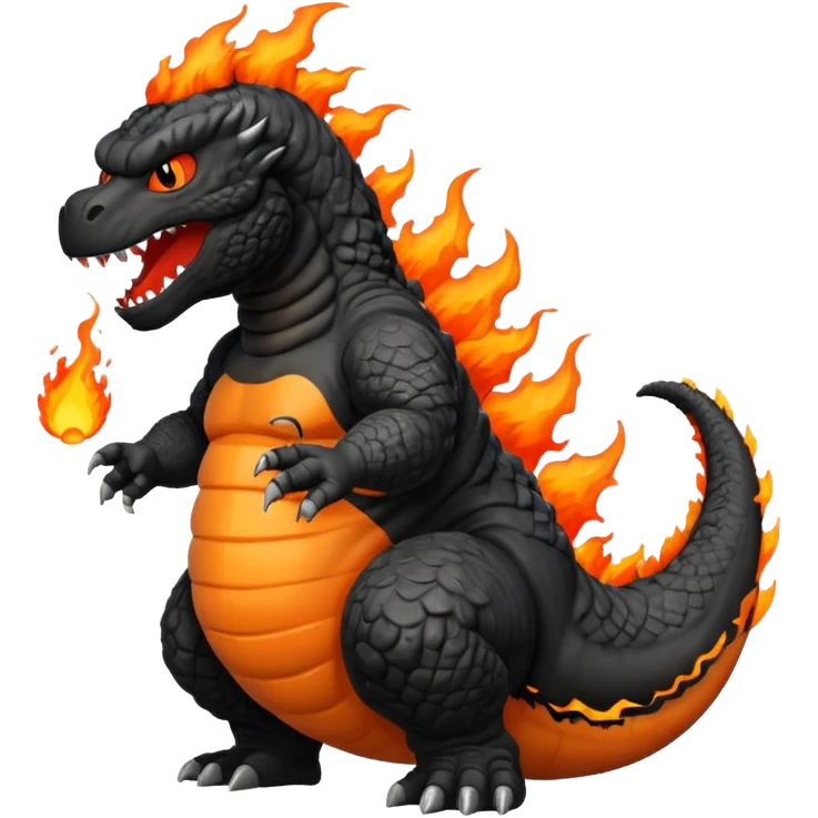 Godzilla pooping fire emoji