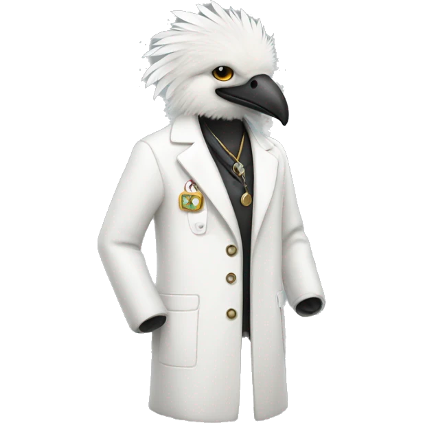 White coat with feathers emoji
