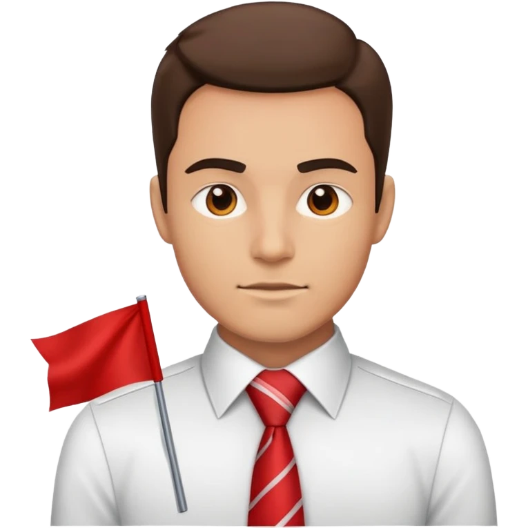 tie man red flag emoji
