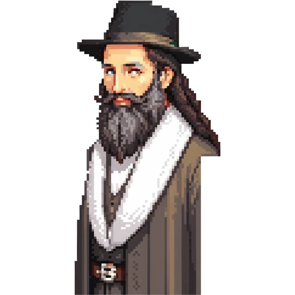 Jewish Haredi man with black hat, long beard, and payot emoji