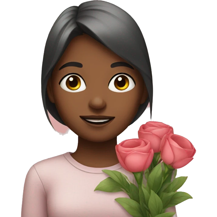 Girl with flowers  emoji