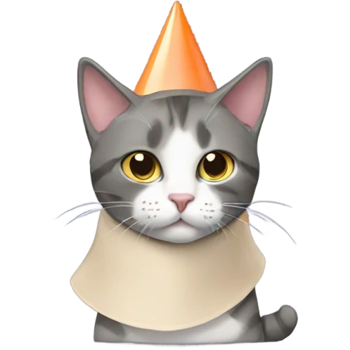 Cat wearing a cone of shame  emoji