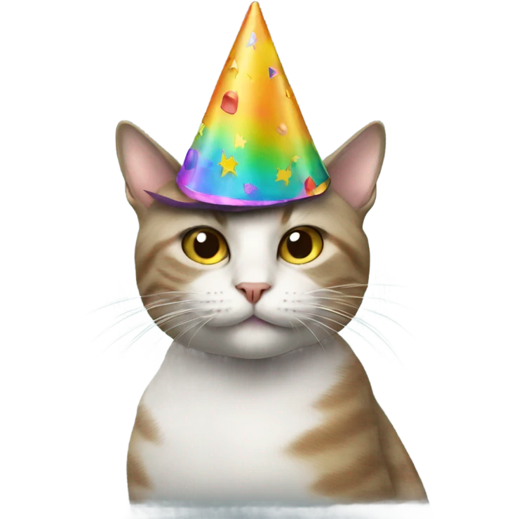 Cat wearing a party hat smoking  emoji