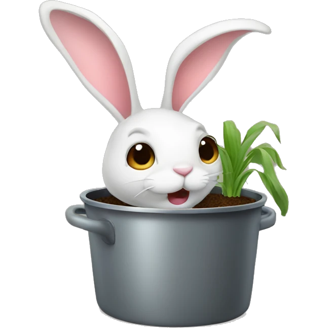 Bunny in the pot emoji