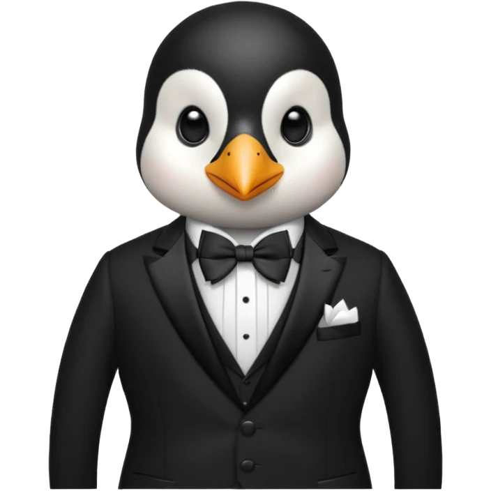 create a genius penguin wearing a classic Dior smoking emoji