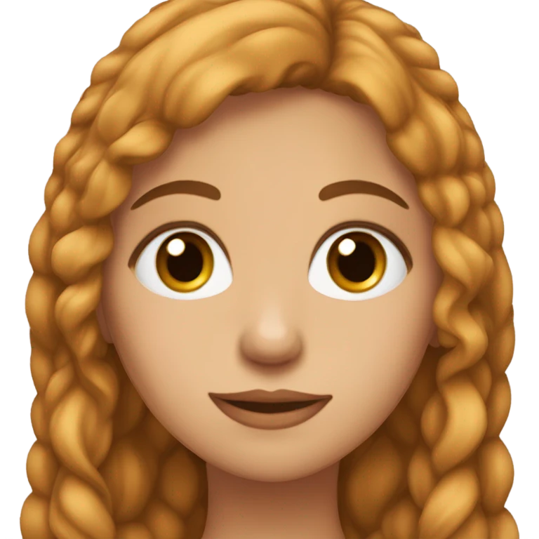 Una chica blanca de pelo lacio pelirroja y los ojos marrones  emoji