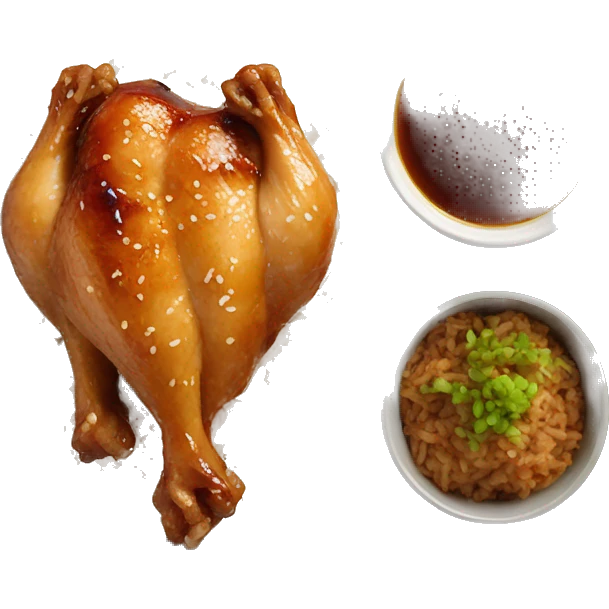 Teriyaki chicken and rice in takeaway tray emoji