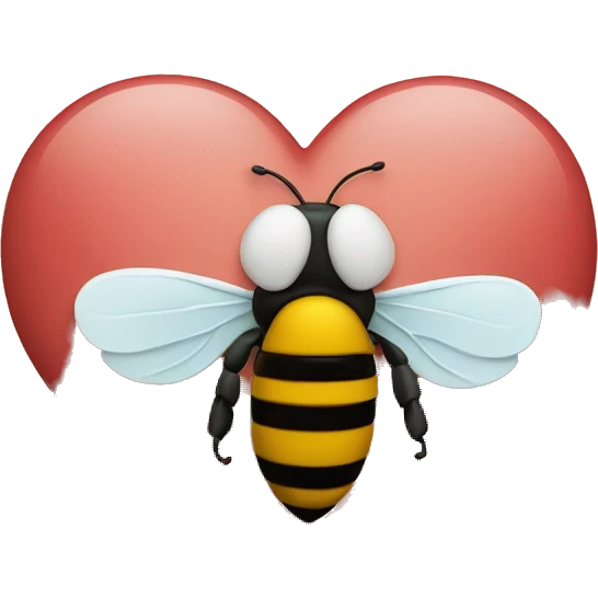 Heart and bee near it emoji