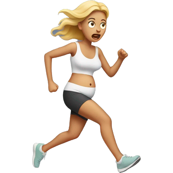 scared pregnant lady running emoji