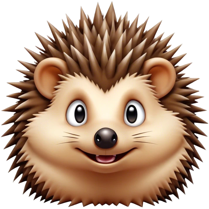 Cinematic Comical Hedgehog Portrait Emoji, Head tilted dramatically with an exaggeratedly amused expression, featuring a striking spiky brown Fur with a quirky, scrunched-up face and wide, expressive eyes filled with playful disbelief, Simplified yet hilariously expressive features, highly detailed, glowing with a slightly sassy glow, high shine, dramatic yet playful, stylized with an air of cheeky mischief, bright and endearing, soft glowing outline, capturing the essence of a spirited and over-the-top hedgehog, so meme-worthy it feels like it could roll its spines into internet fame instantly! emoji