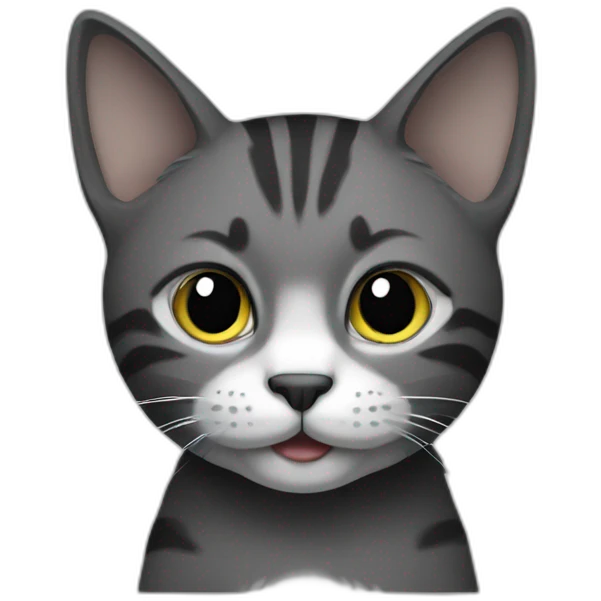 Cat black and gray emoji