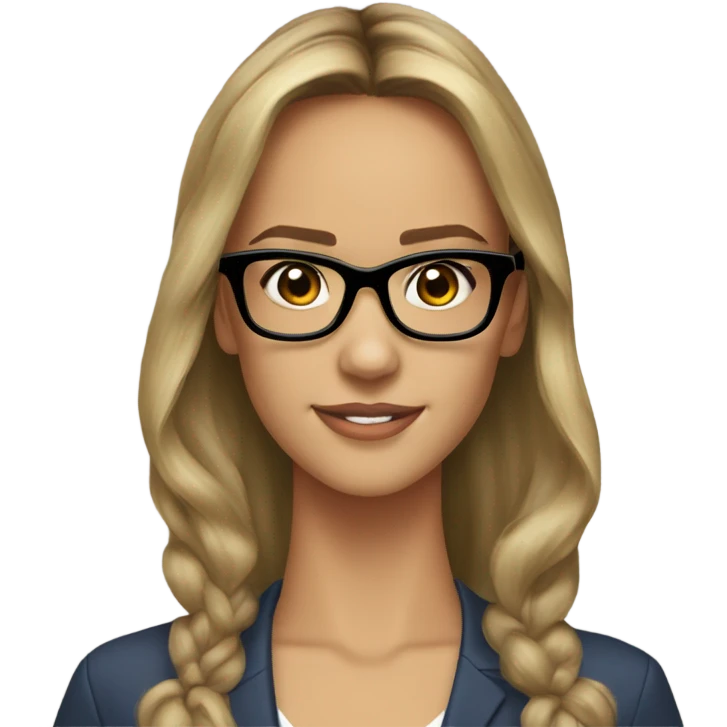 Caucasian Jessica alba with glasses  emoji