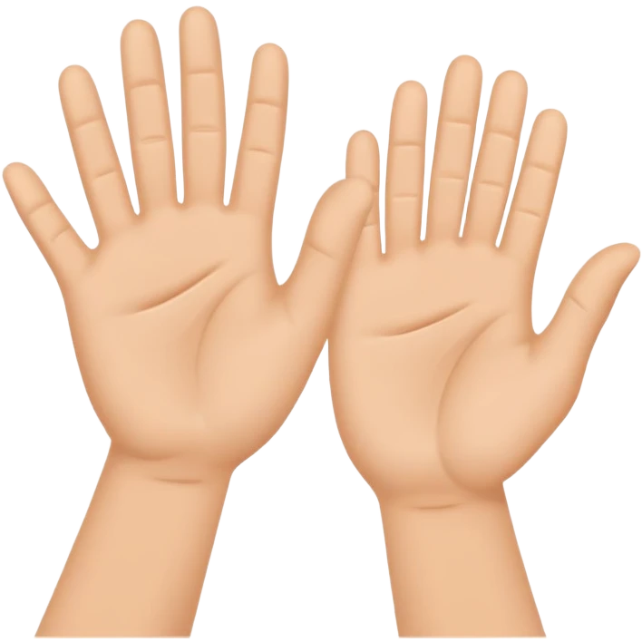 two hands clapping with motion lines, simple and friendly emoji