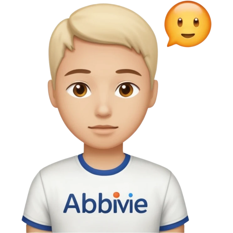 Wearing shirt that says ABBVIE emoji