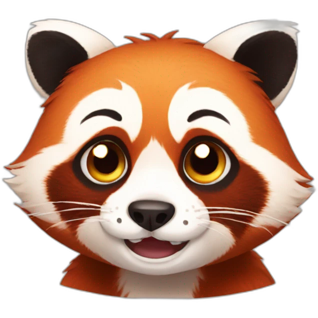 Cute red panda crying emoji