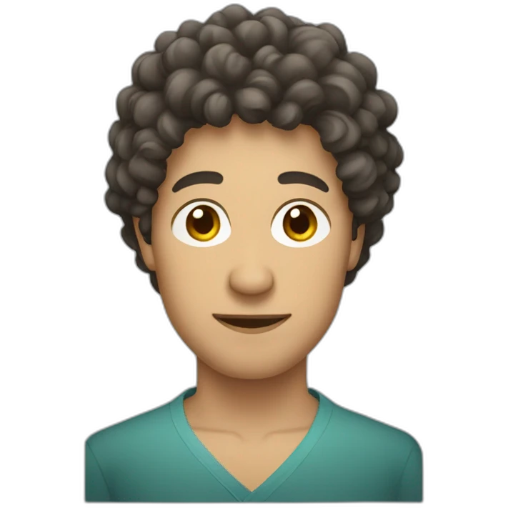 kazakh man with curly hair emoji