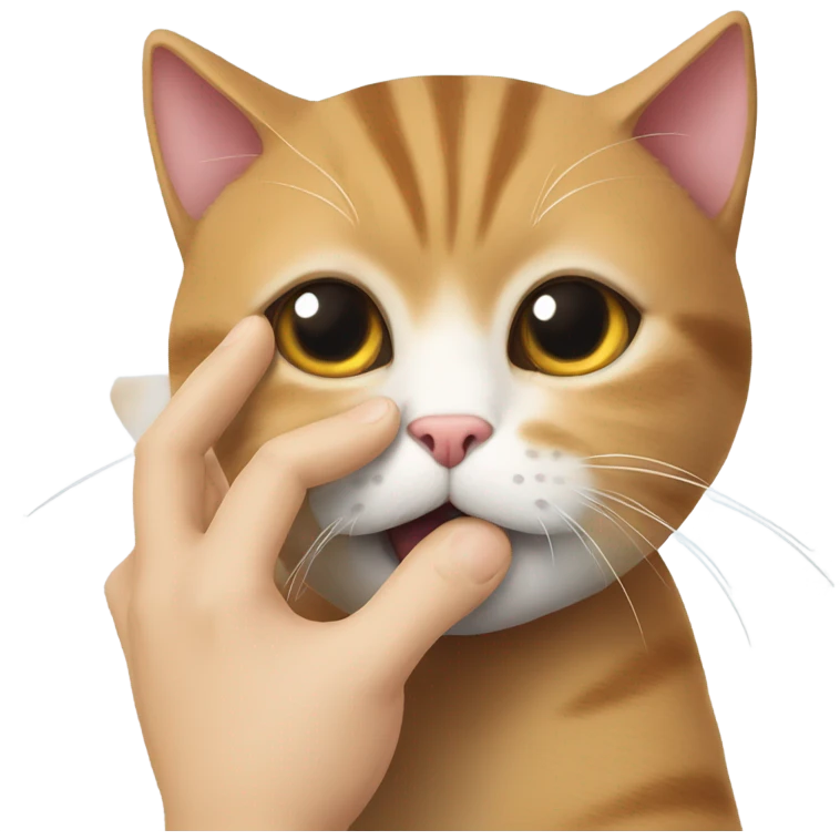 Cat holding a nose emoji