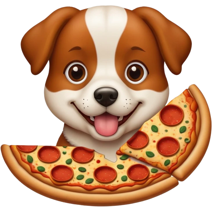 dog eating pizza emoji