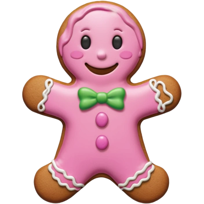 Gingerbread man pink emoji