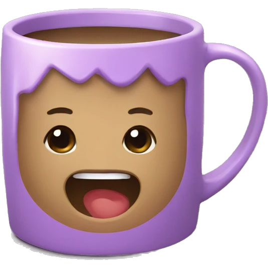 Cute purple coffee mug emoji