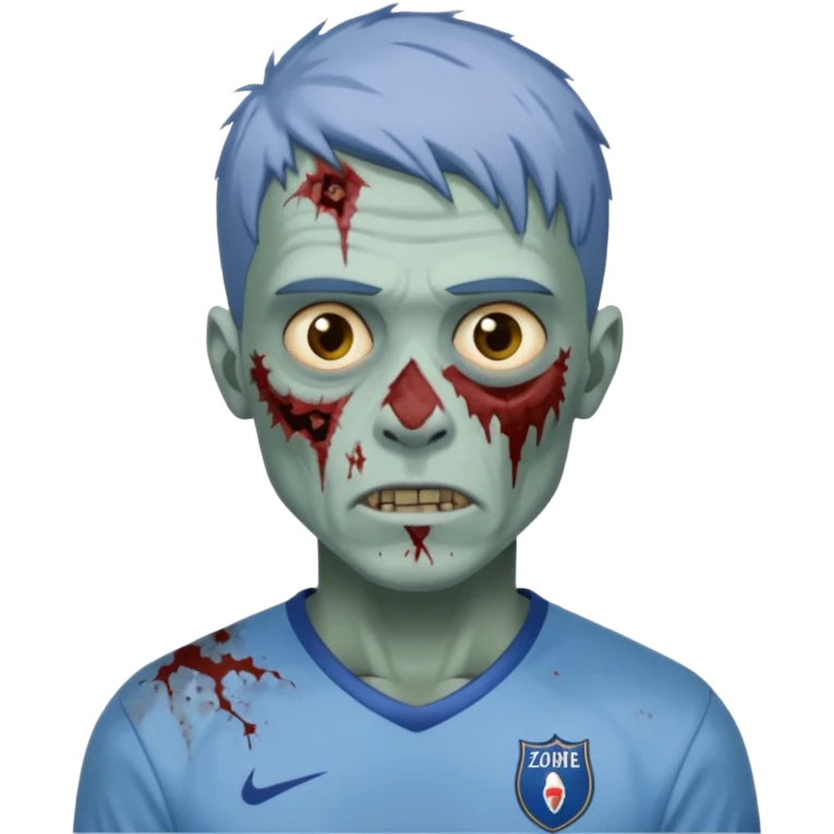 я мужчина, цвет волос пепельно синий, стрижка как у футболиста Yamal сделай меня в стиле зомби emoji