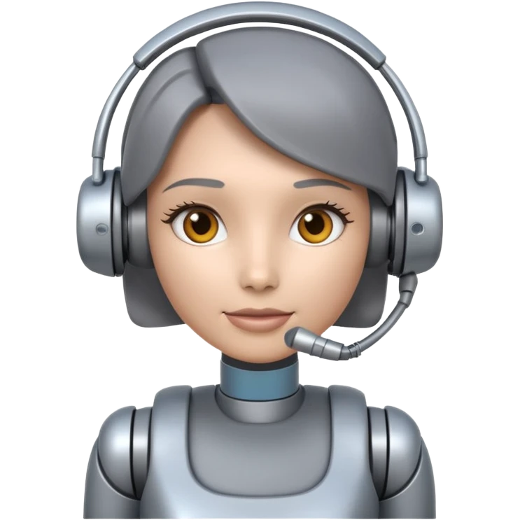 female call center robot emoji