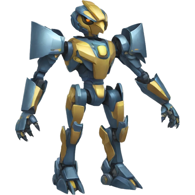 Metallic medabot-raptor full body emoji