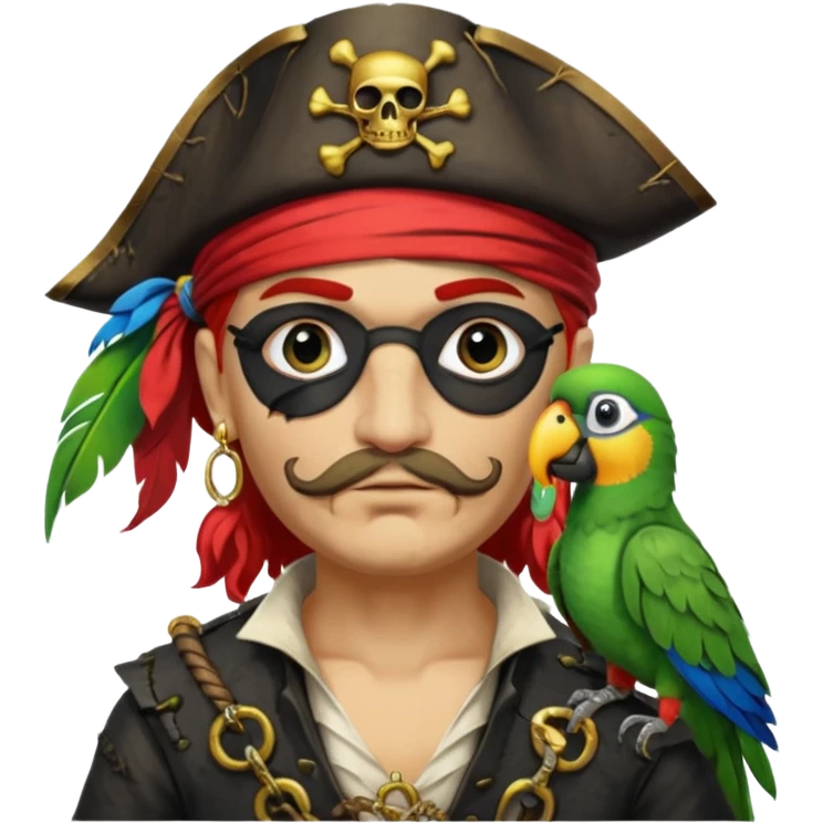 pirate and parrot emoji