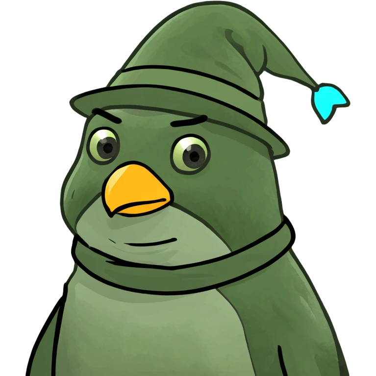 A penguin wizard emoji