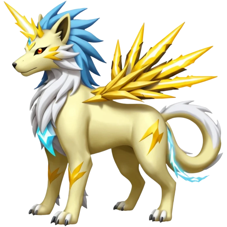 Raikou-Solgaleo-Zeraora-Celestia-Electrike-Manectric-fusion-creature (full body) emoji