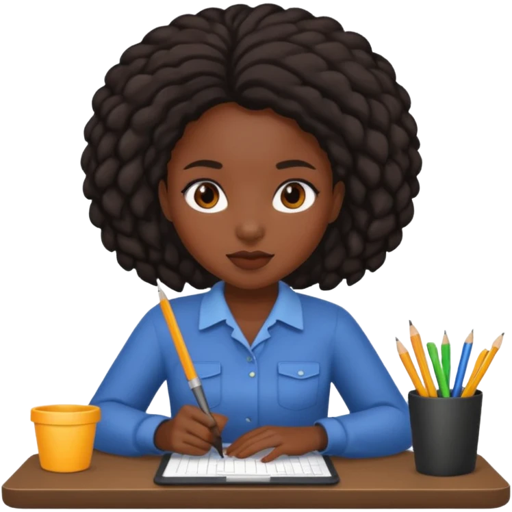black girl working emoji