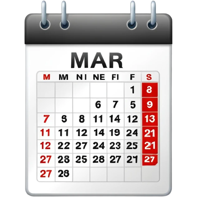 big calendar with the leters 27 MAR emoji