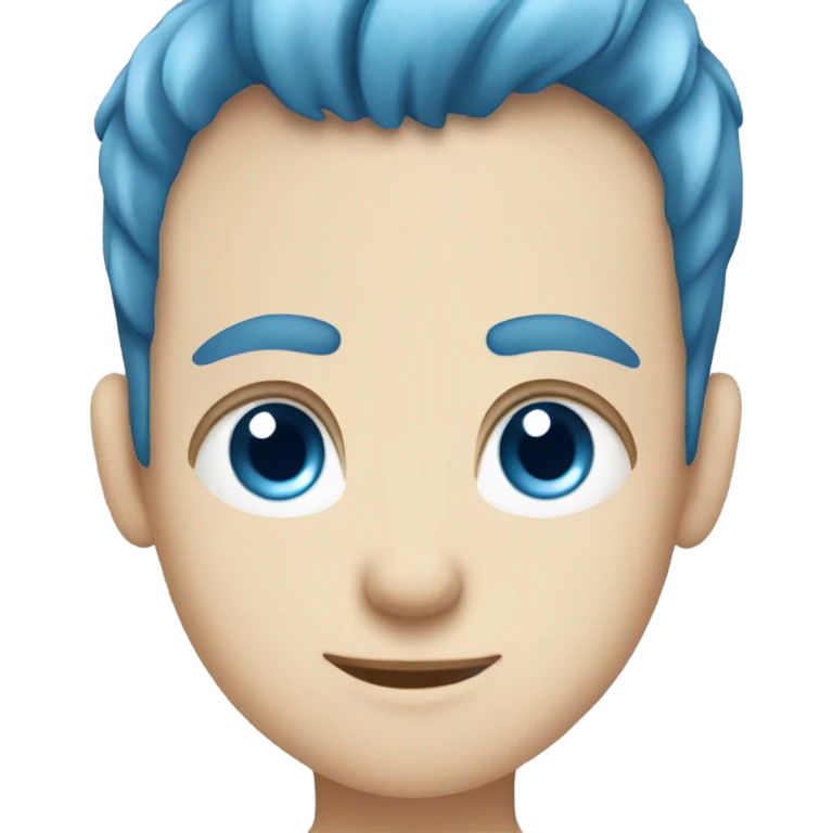 Young Caucasian boy with blue eyes and blue hair emoji