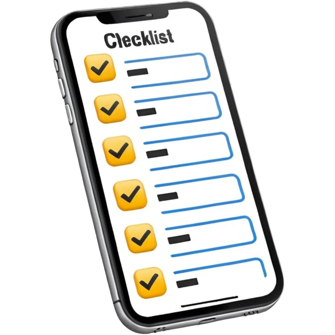 checklist on a phone screen emoji