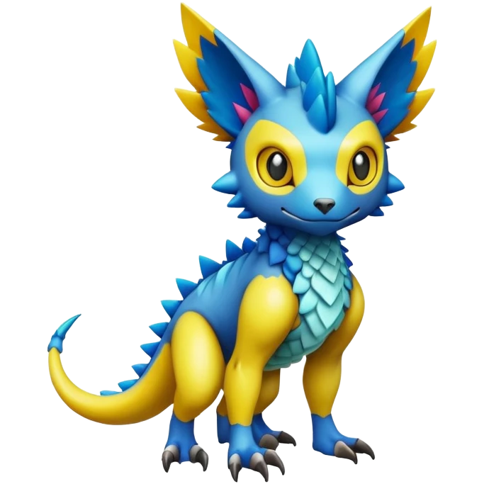  colorful modern Fakémon-Digimon-Trico-Vernid-creature (full body) emoji