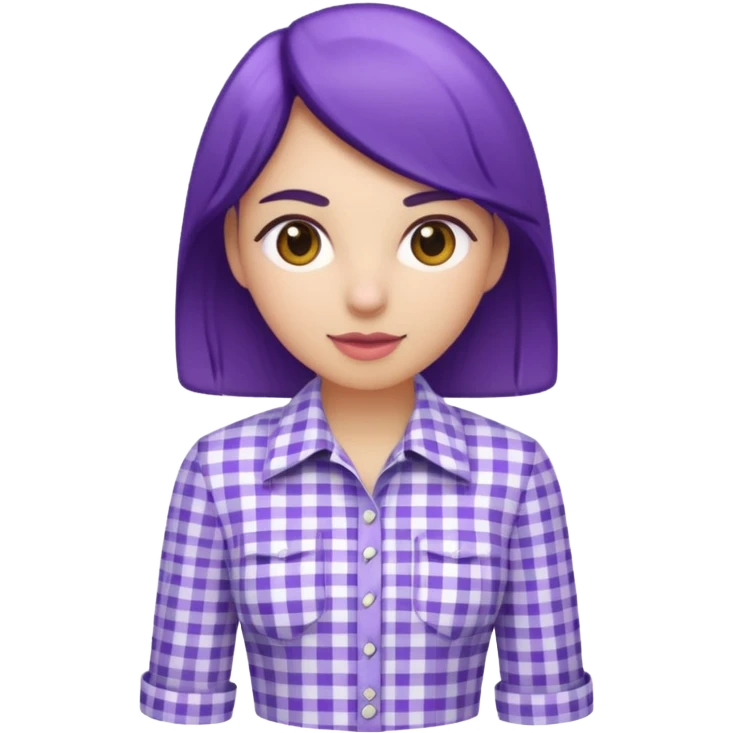 purple white gingham shirted woman emoji