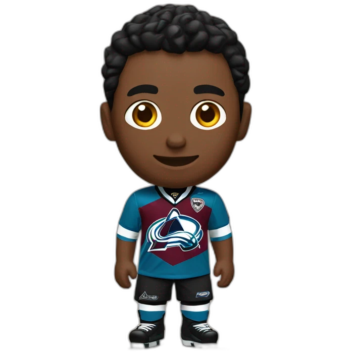 video gamer with Colorado avalanche jersey emoji