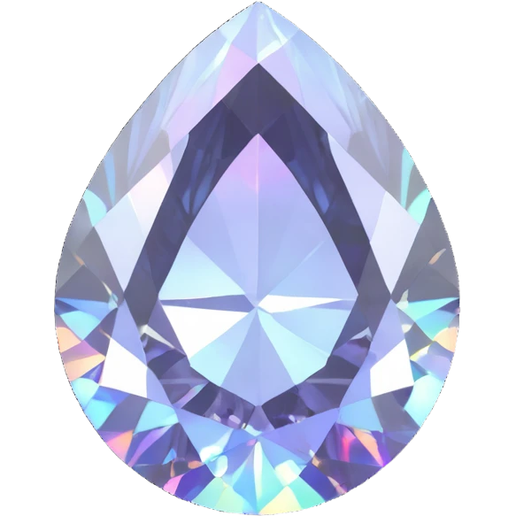 gemstone emoji, round white diamond in silver prongs, gentle holographic glow emoji