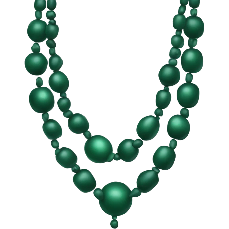 Dark green immunity necklace beads emoji