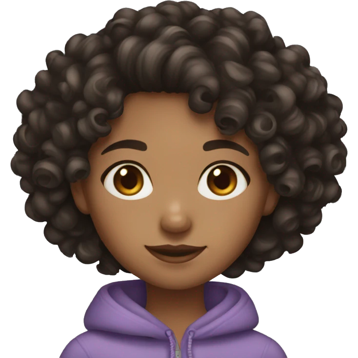 mixed skin dark curly hair girl emoji