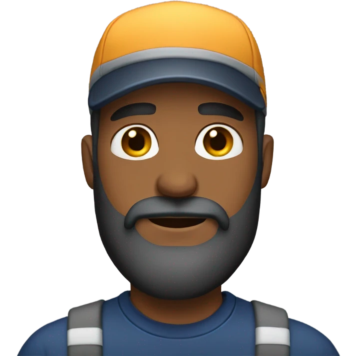 Guy with beard wearing a cap emoji
