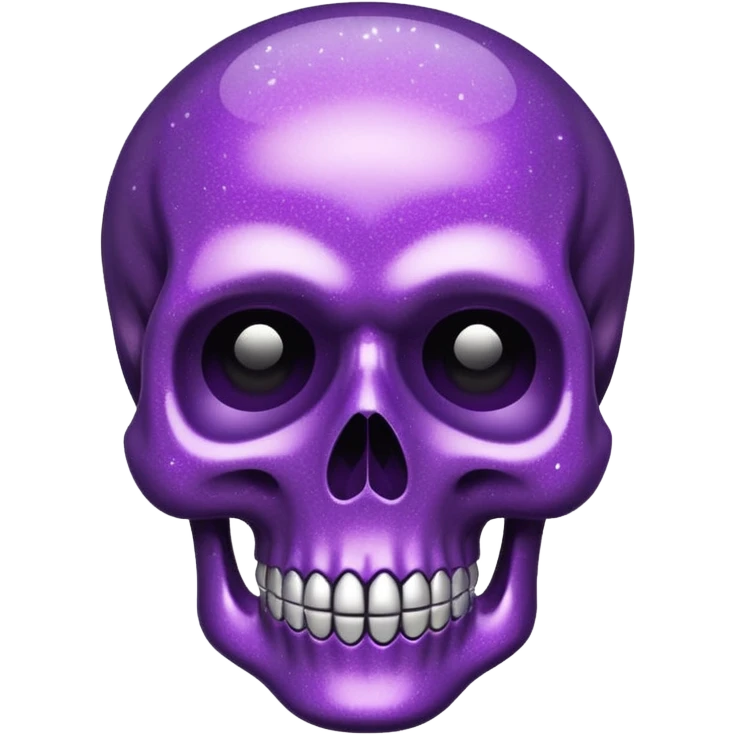 Glitter purple flat skull emoji