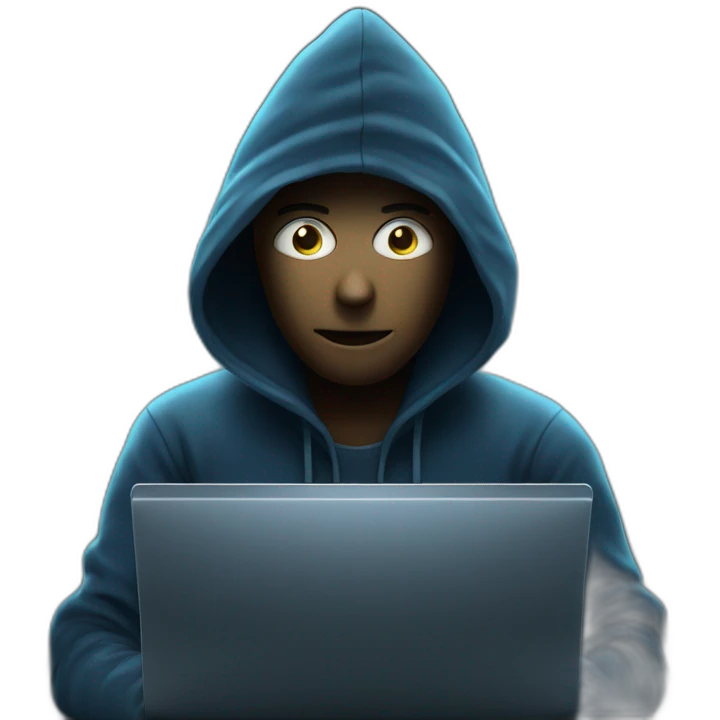 Hacker on computer at night emoji