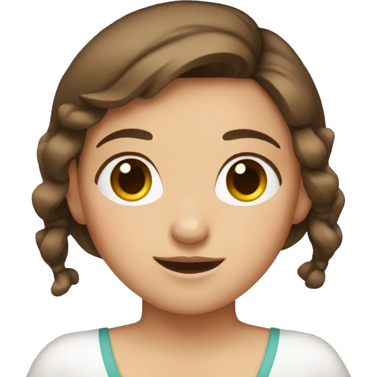 a girl with short brown hair wearing a bow  emoji