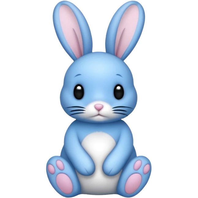 A blue bunny with big black polka dots around the bunnies body emoji